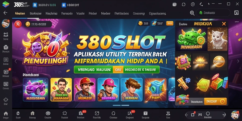 Tangkapan layar utama 380SLOT menampilkan antarmuka aplikasi Utility yang ramah pengguna.