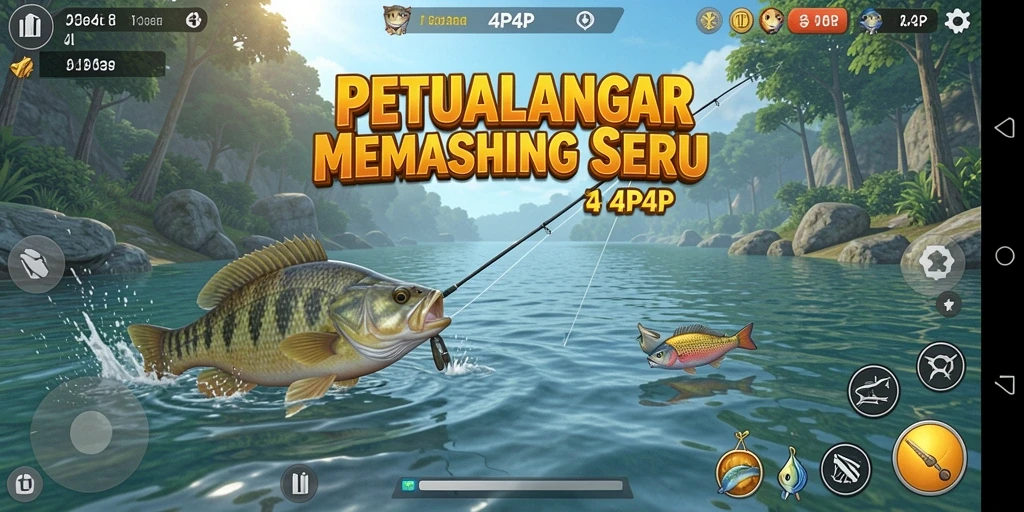 Tangkapan ikan yang sangat realistis dalam gameplay 4P4P.