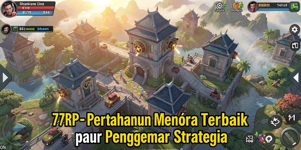 Gameplay seru dalam Tower Defense 77RP dengan menara yang beragam.
