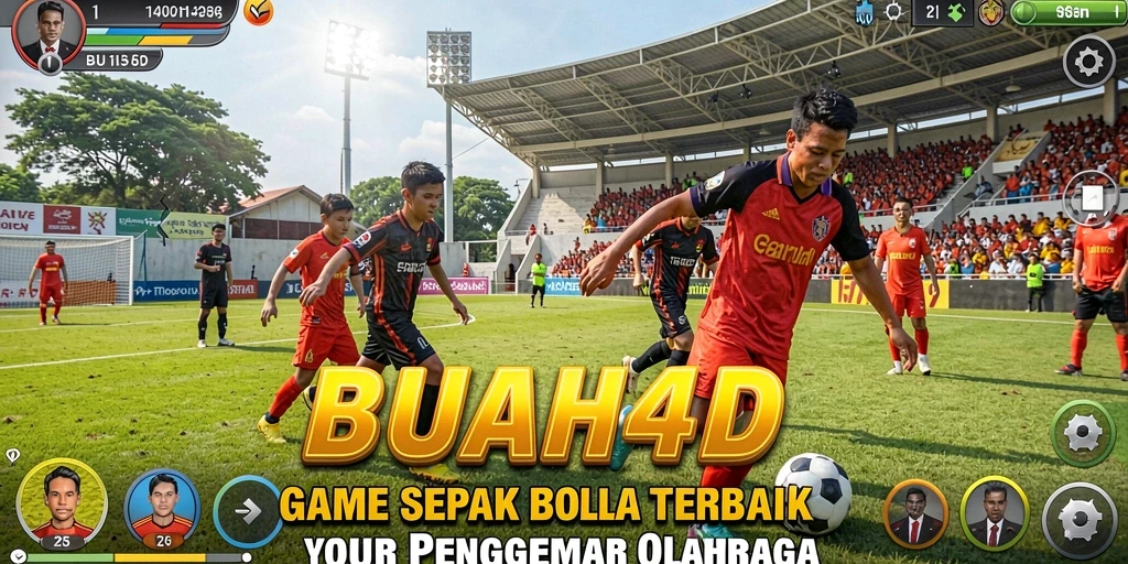 Tampilan mendebarkan gameplay sepak bola BUAH4D yang memukau.