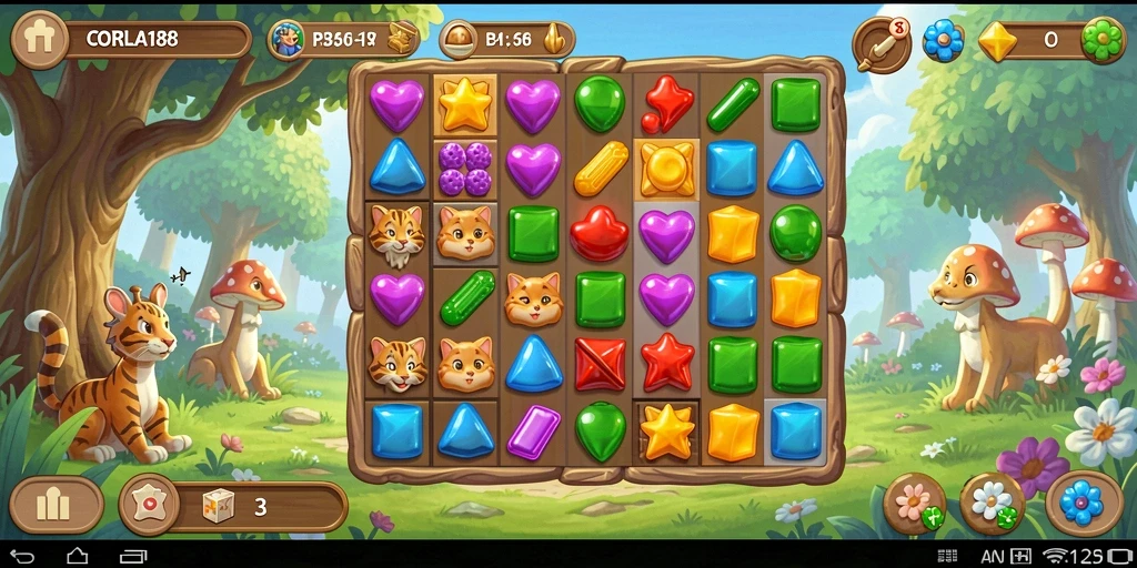 Gameplay seru mencocokkan objek berwarna-warni di CORLA188.