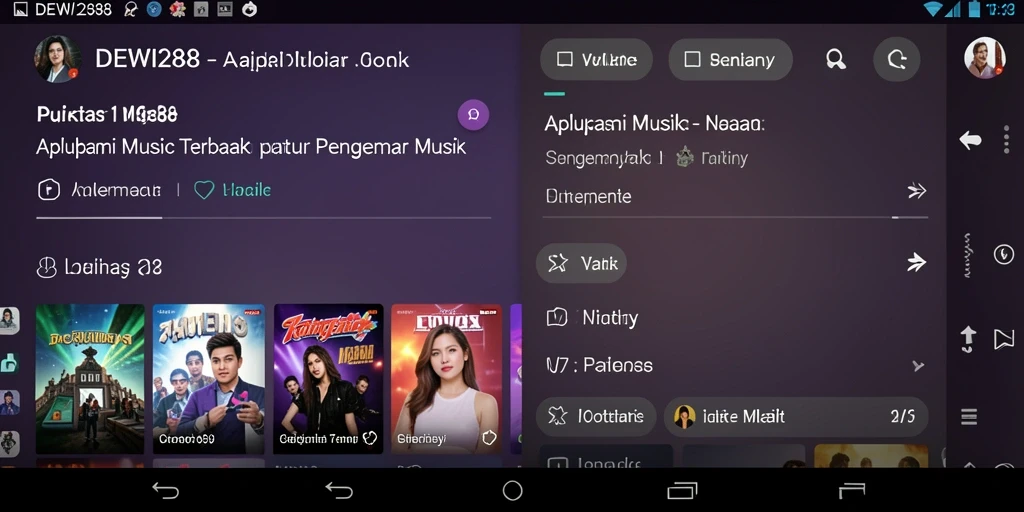 Tampilan antarmuka pengguna DEWI288 yang menarik dan penuh warna.