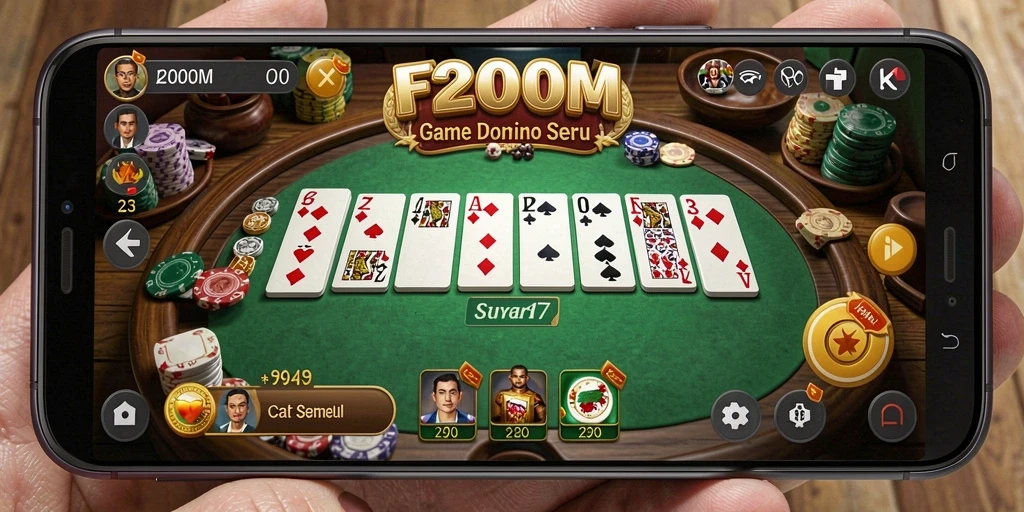 Gameplay F200M yang seru dan interaktif dalam permainan Domino.