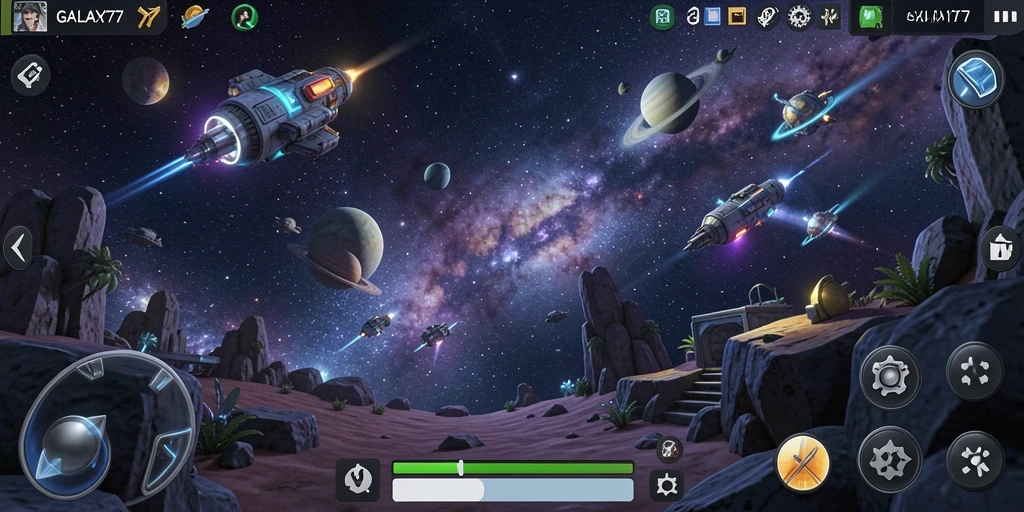 Tampilan menarik dari gameplay GALAXY77 yang seru dan menyenangkan.