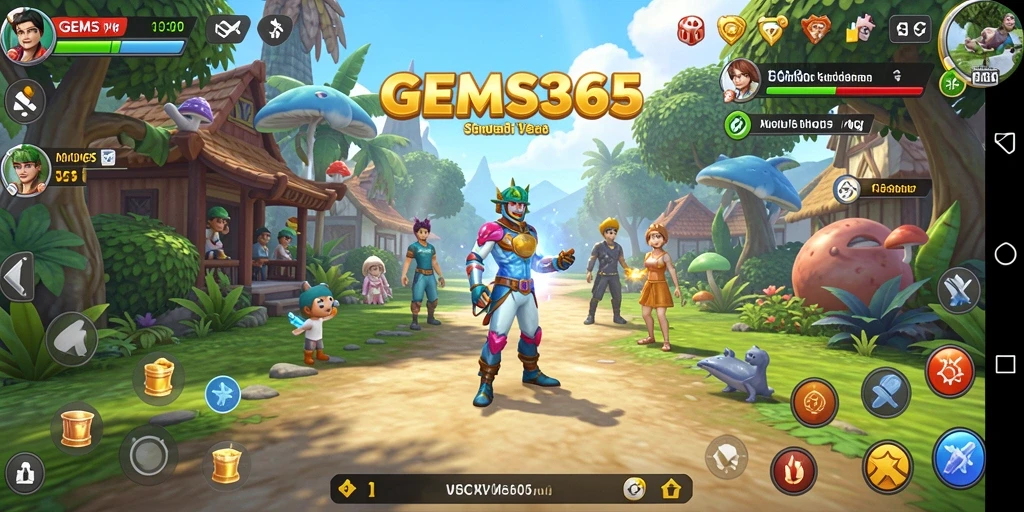 Tampilan gameplay GEMS365 yang menakjubkan dan interaktif.