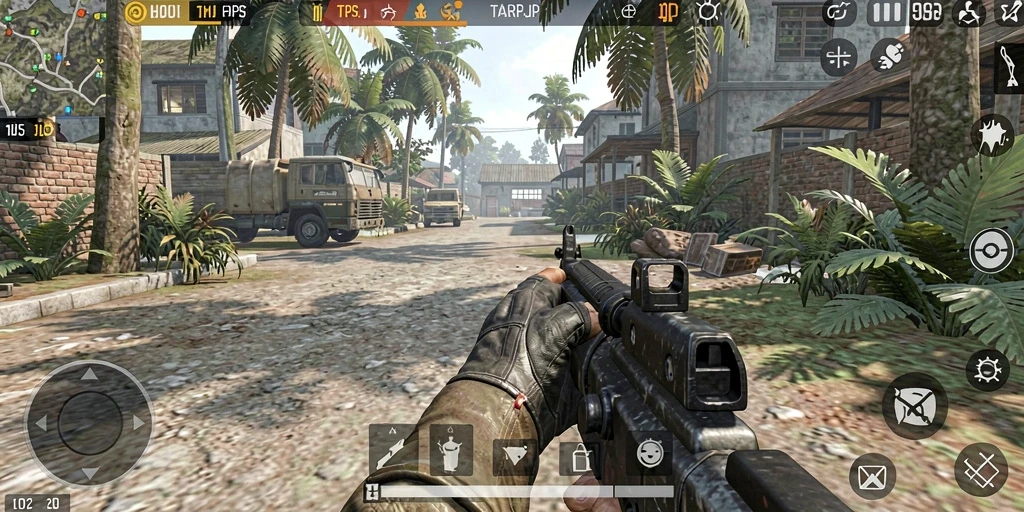 Tampilan gameplay seru di medan perang HARAPJP.