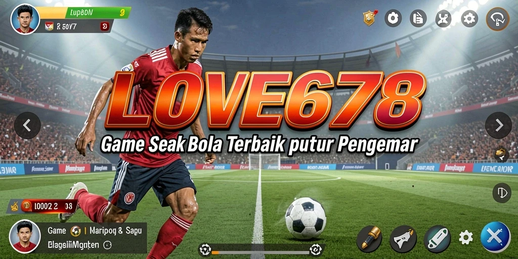 Tampilan gameplay seru dari LOVE678 dengan aksi sepak bola yang mendebarkan.