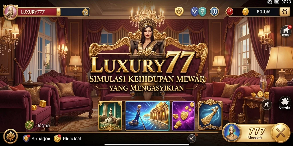 Tampilan gameplay LUXURY777 yang menawan dan penuh warna.