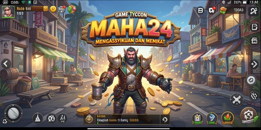 Screenshot gameplay MAHA24 menampilkan aktivitas bisnis yang seru dan mengasyikkan.