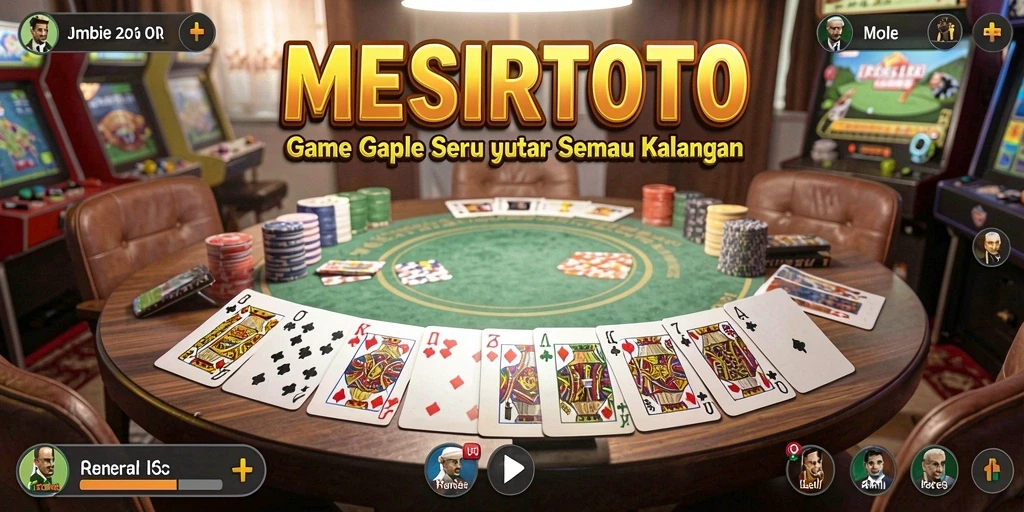 Screenshot gameplay MESIRTOTO yang menampilkan suasana permainan Gaple yang seru.