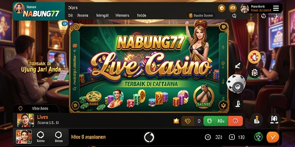 Gameplay Live Casino NABUNG77 dengan dealer profesional dan interaksi langsung.