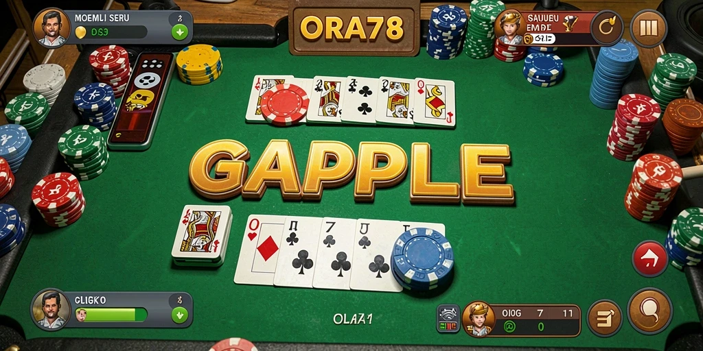 Tampilan gameplay seru ORA78 dengan suasana Gaple yang kental.