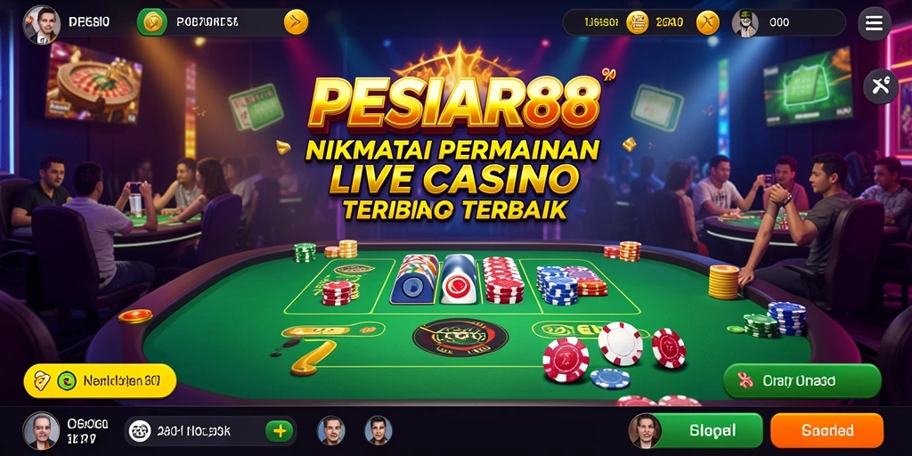 Tampilan gameplay Live Casino PESIAR88 yang menarik dan interaktif.