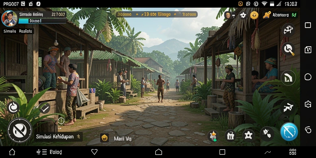 Screenshot PRG007 menunjukkan pemain berinteraksi dengan karakter dalam gameplay simulasi.
