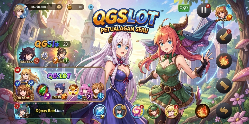Tampilan gameplay QQSLOT yang penuh aksi dan karakter-karakter anime menarik.