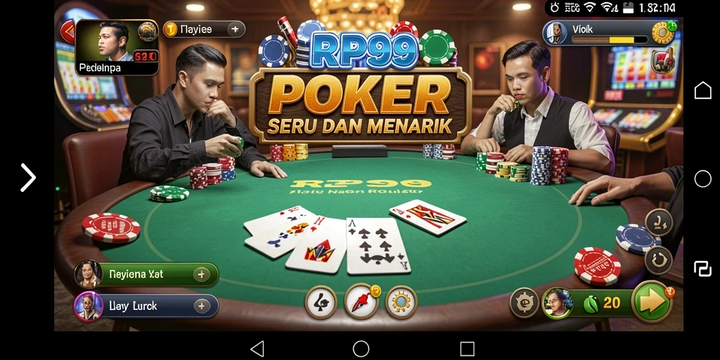 Tampilan gameplay seru dalam aplikasi Poker RP99.