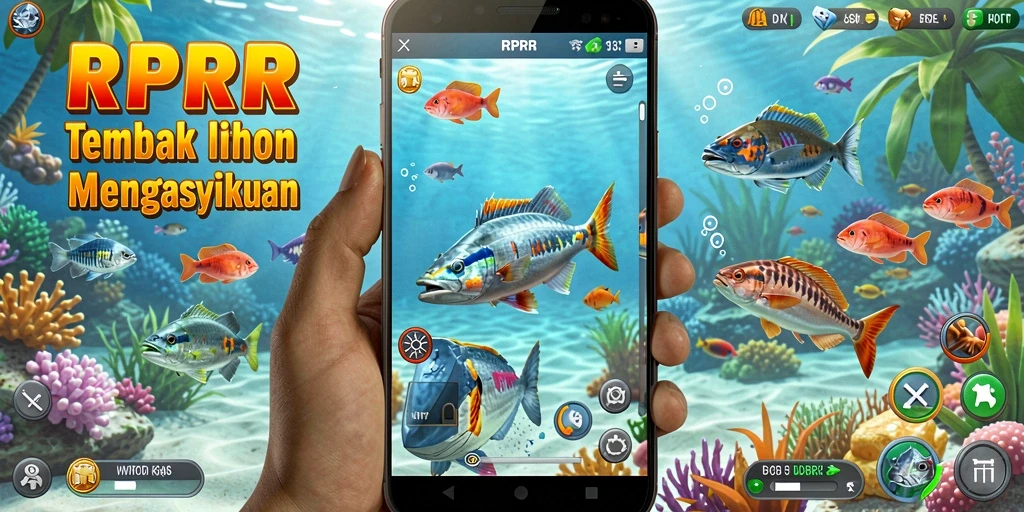 Tampilan gameplay RPRR yang menarik saat menangkap ikan.