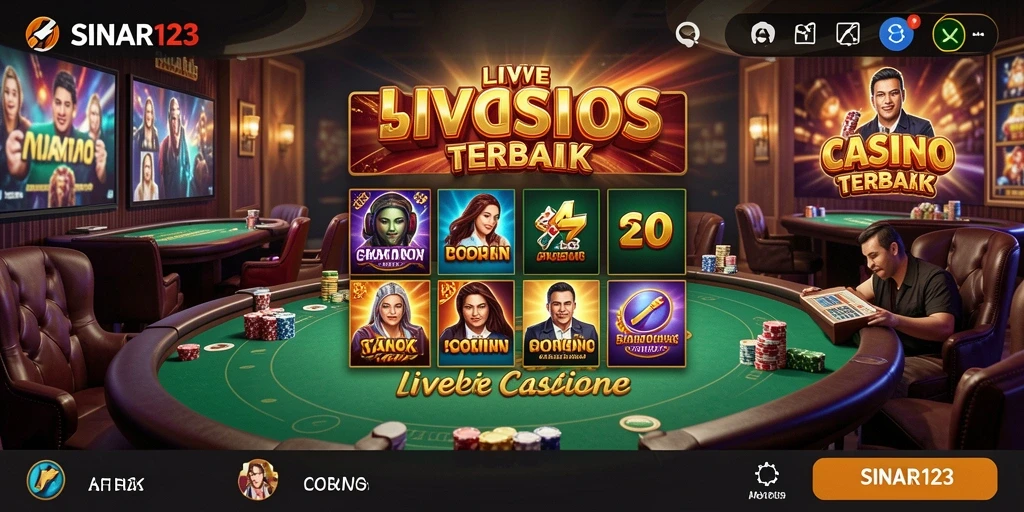 Gameplay Live Casino yang seru dengan dealer langsung dan suasana kasino.