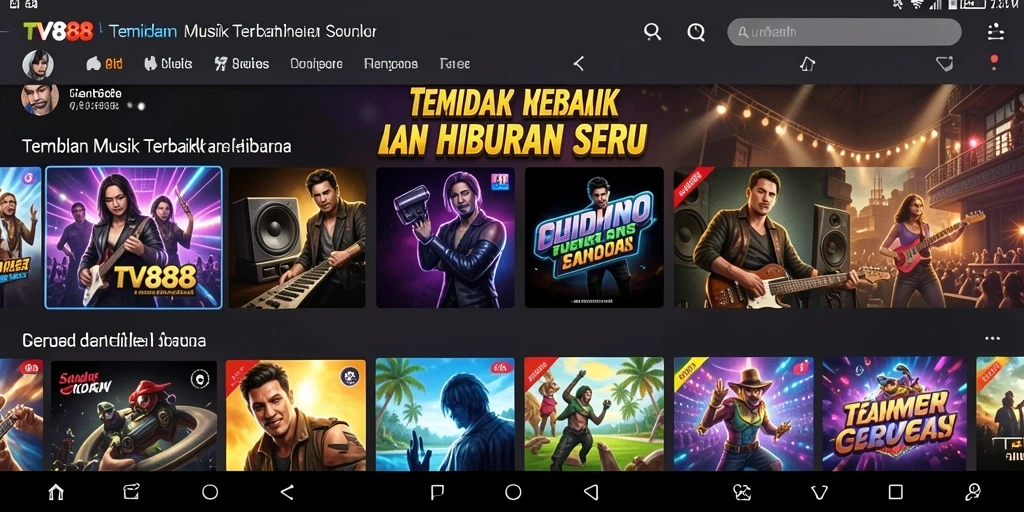 Tangkapan layar dari gameplay TV888 yang menampilkan interaksi musik yang seru.